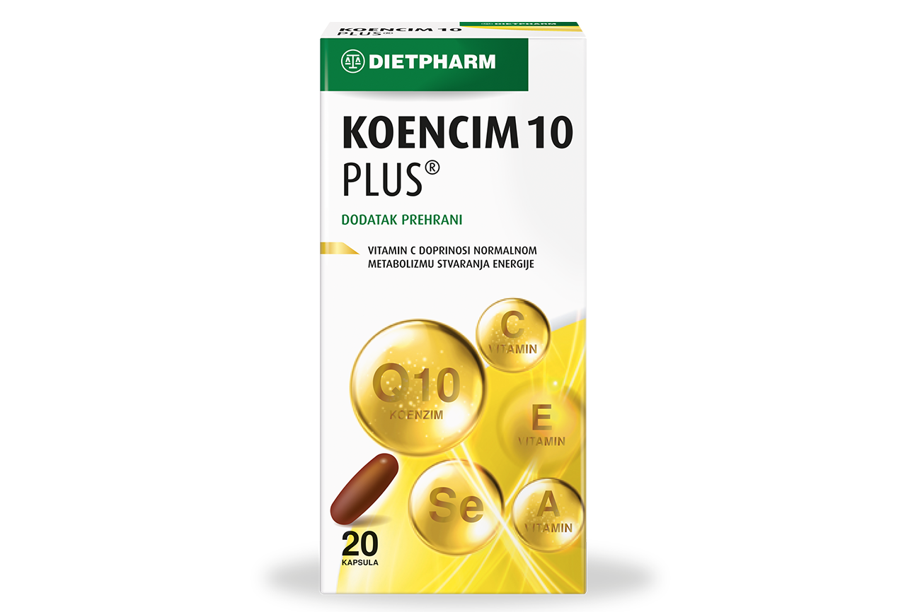 DIETPHARM KOENCIM 10 PLUS a 20 kapsula, Dodatak prehrani s koenzimom Q10, vitaminima i selenom - slika 1