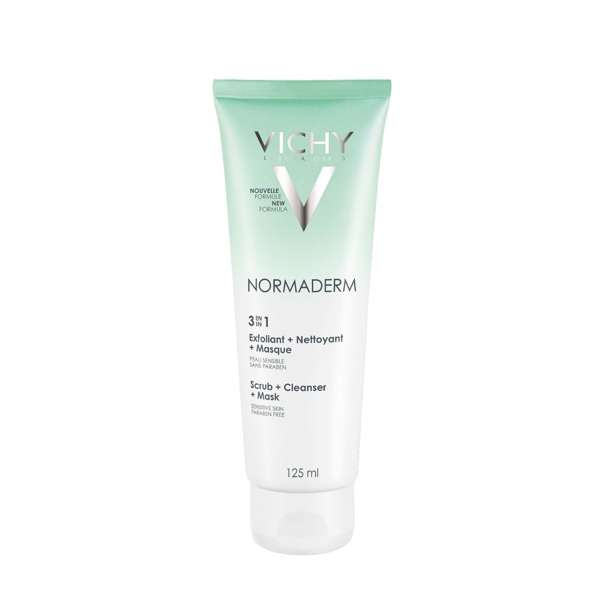 VICHY NORMADERM 3u1 piling, maska i krema za čišćenje lica za masnu kožu, 125 ml - slika 1