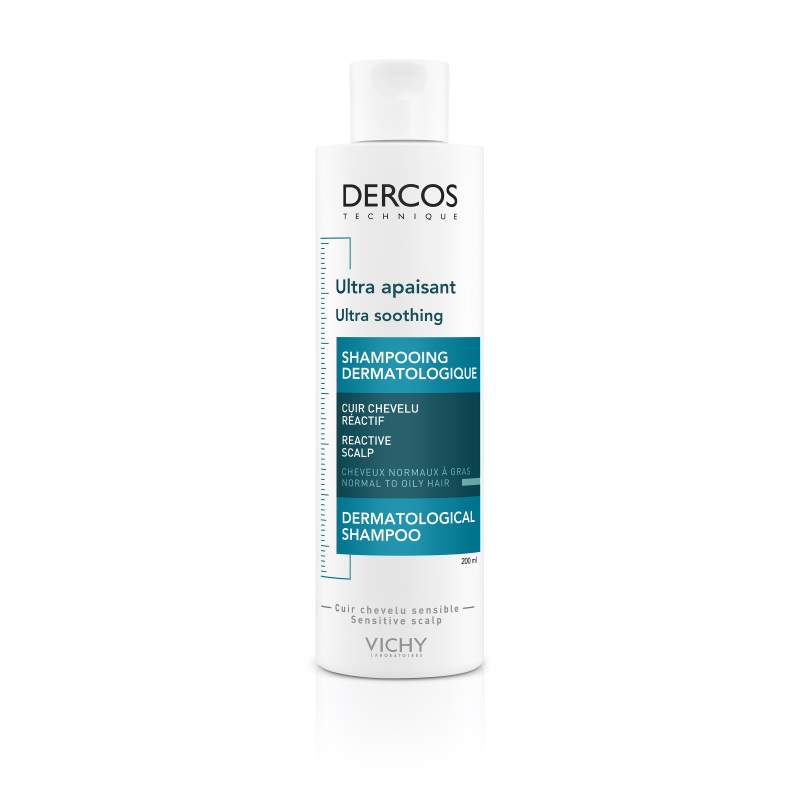 VICHY DERCOS Izuzetno umirujući šampon za osjetljivo vlasište, normalna do masna kosa, 200 ml - slika 1