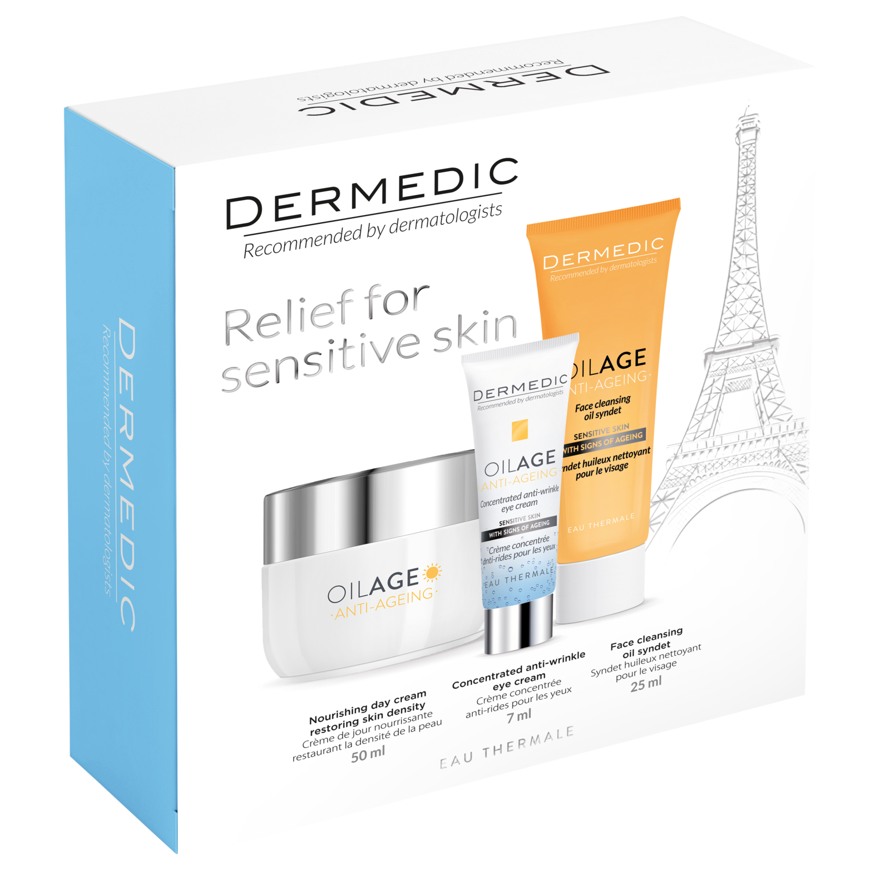 DERMEDIC Oilage Krema protiv bora 50ml+Uljani sindet 25ml+Okoloočna krema 7ml PROMO - slika 1