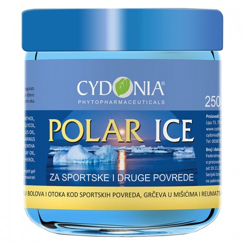 CYDONIA Polar Ice Gel 250ml, Smanjuje grčeve u mišićima, bolove i otoke usljed edema i podliva. - slika 1