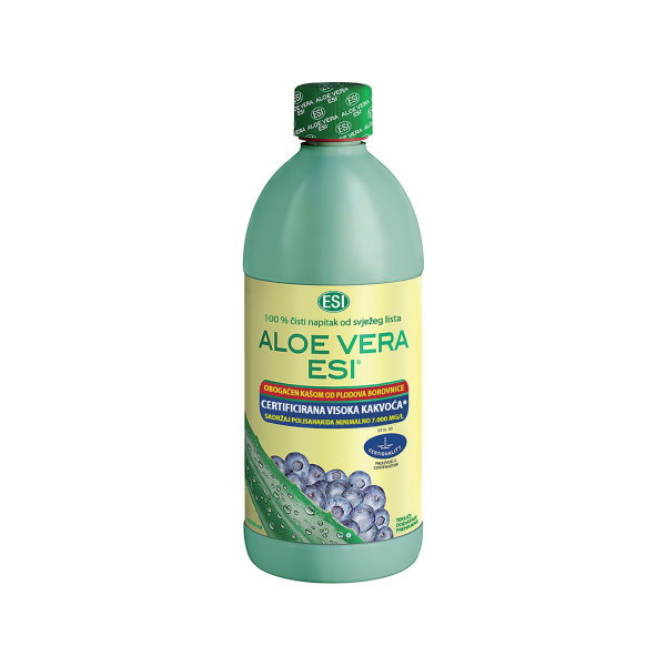 ESI ALOE VERA 100% čisti svježi sok sa borovnicom 1L, Za poboljšanje varenja, probave i opšteg stanja organizma - slika 1