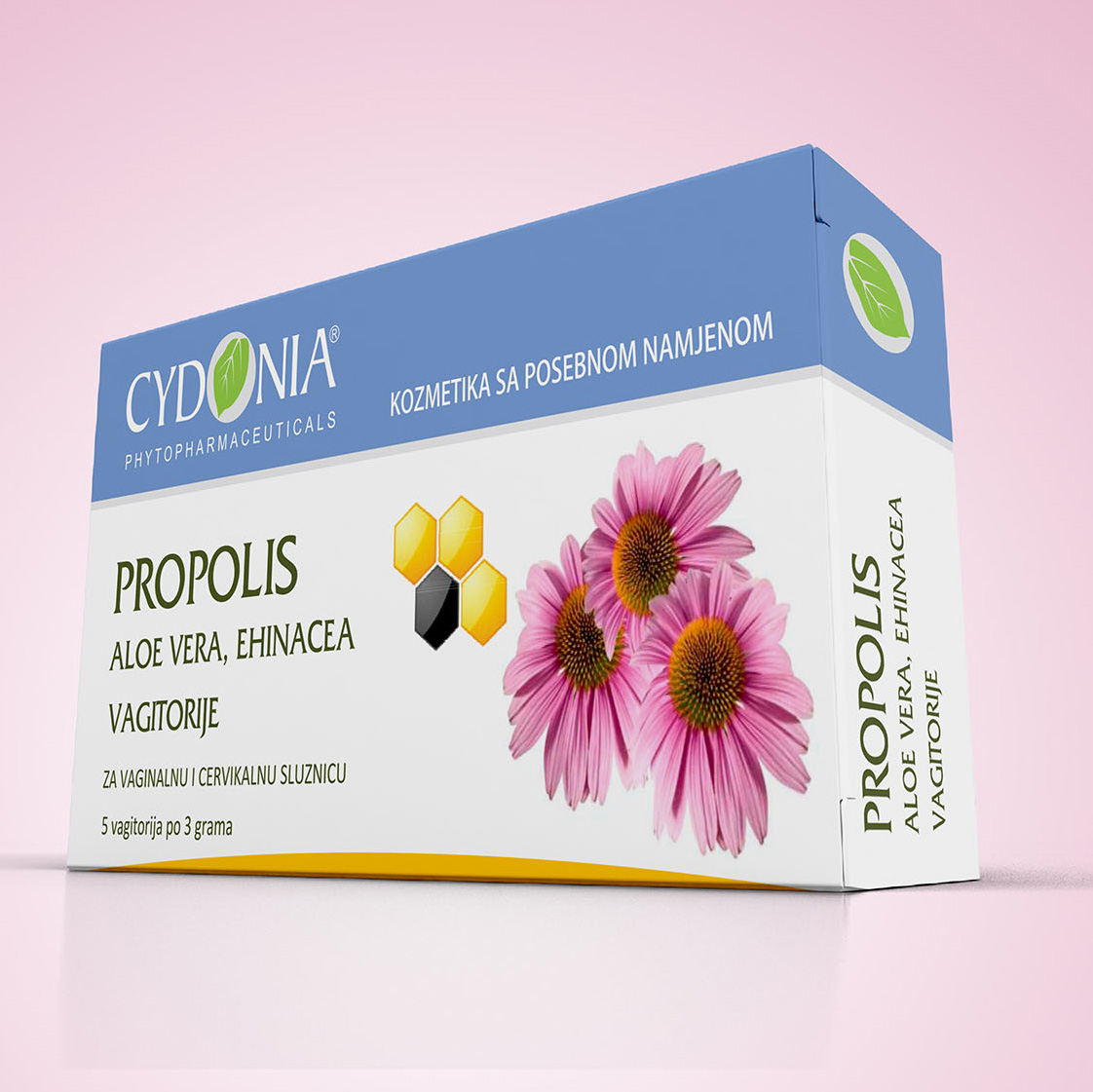 CYDONIA Propolis vagitorije 5 komada, Kod bakterijski i virusnih promjena sluzokože - slika 1