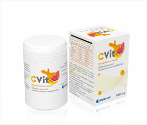 CVit VITAMIN C  500 tablete za žvakanje a 50, Dodatak prehrani za nadonkadu vitamina C - slika 1