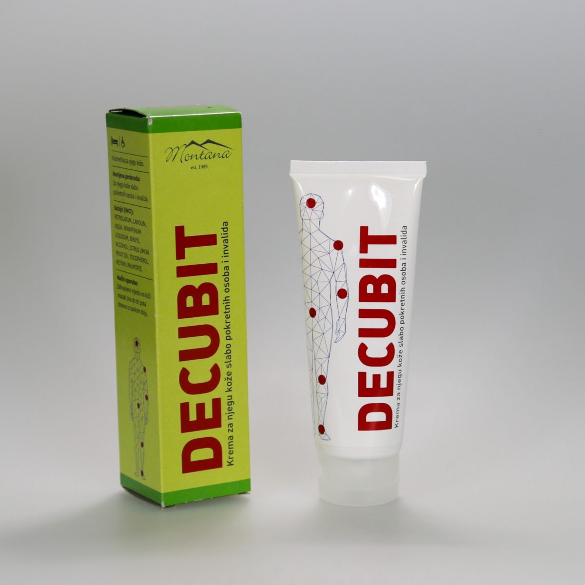 DECUBIT krema 100ml, Za njegu kože slabo pokretnih osoba i invalida - slika 1