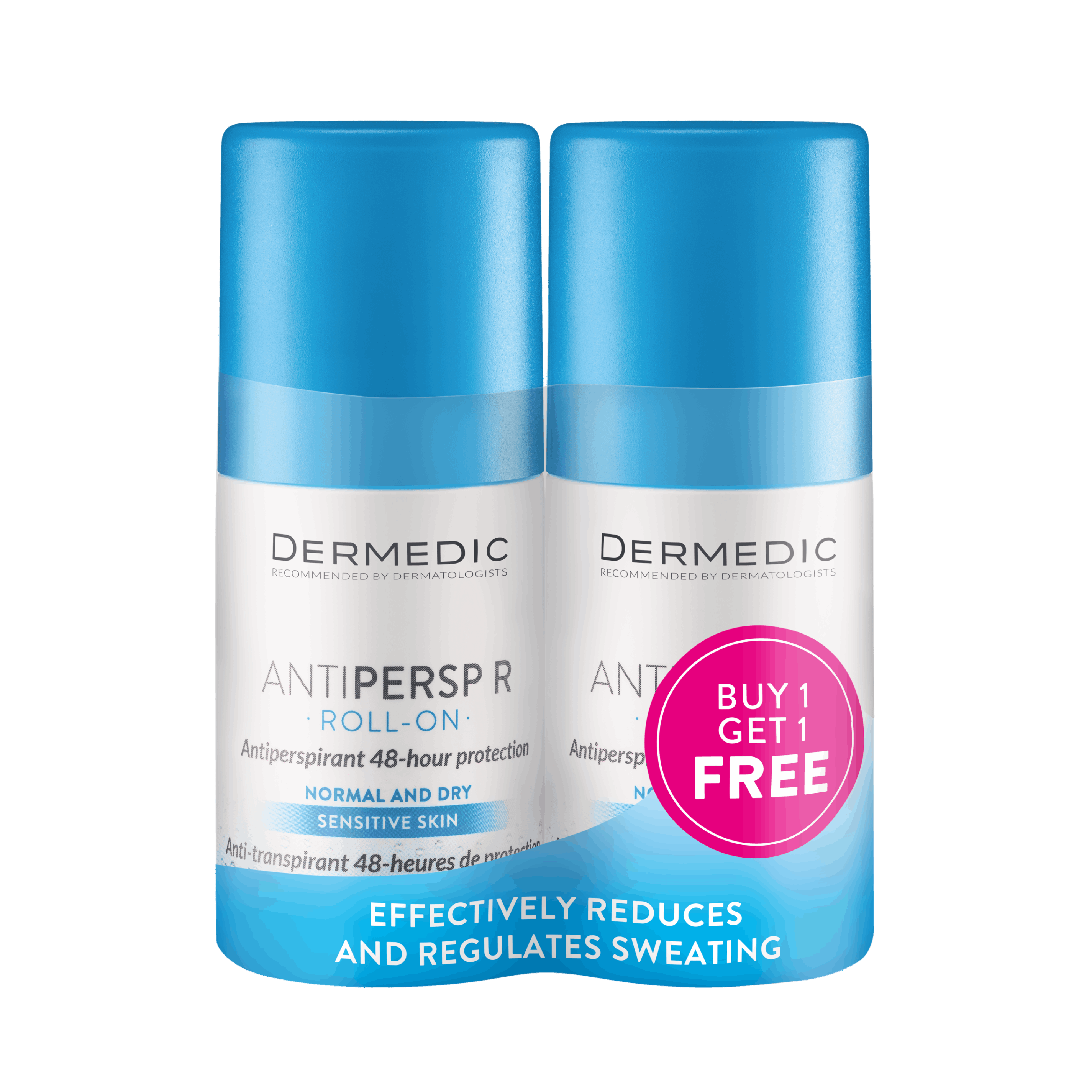 DERMEDIC Antipersp R roll on 60 ml 1+1 GRATIS - slika 1