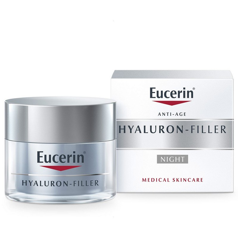 Eucerin Hyaluron-Filler noćna krema 50ml, Sadrži hijaluronsku kiselinu za sve tipove kože - slika 1