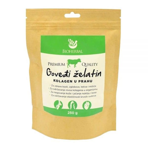 BIOHERBAL Goveđi želatin – kolagen u prahu 250g, Kod oštećenja zglobova i kostobolja - slika 1