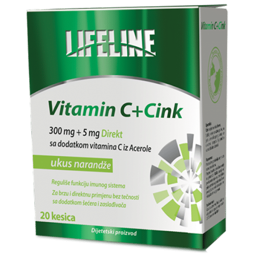 LIFELINE Vitamin C+Cink Direkt 20 kesica - slika 1
