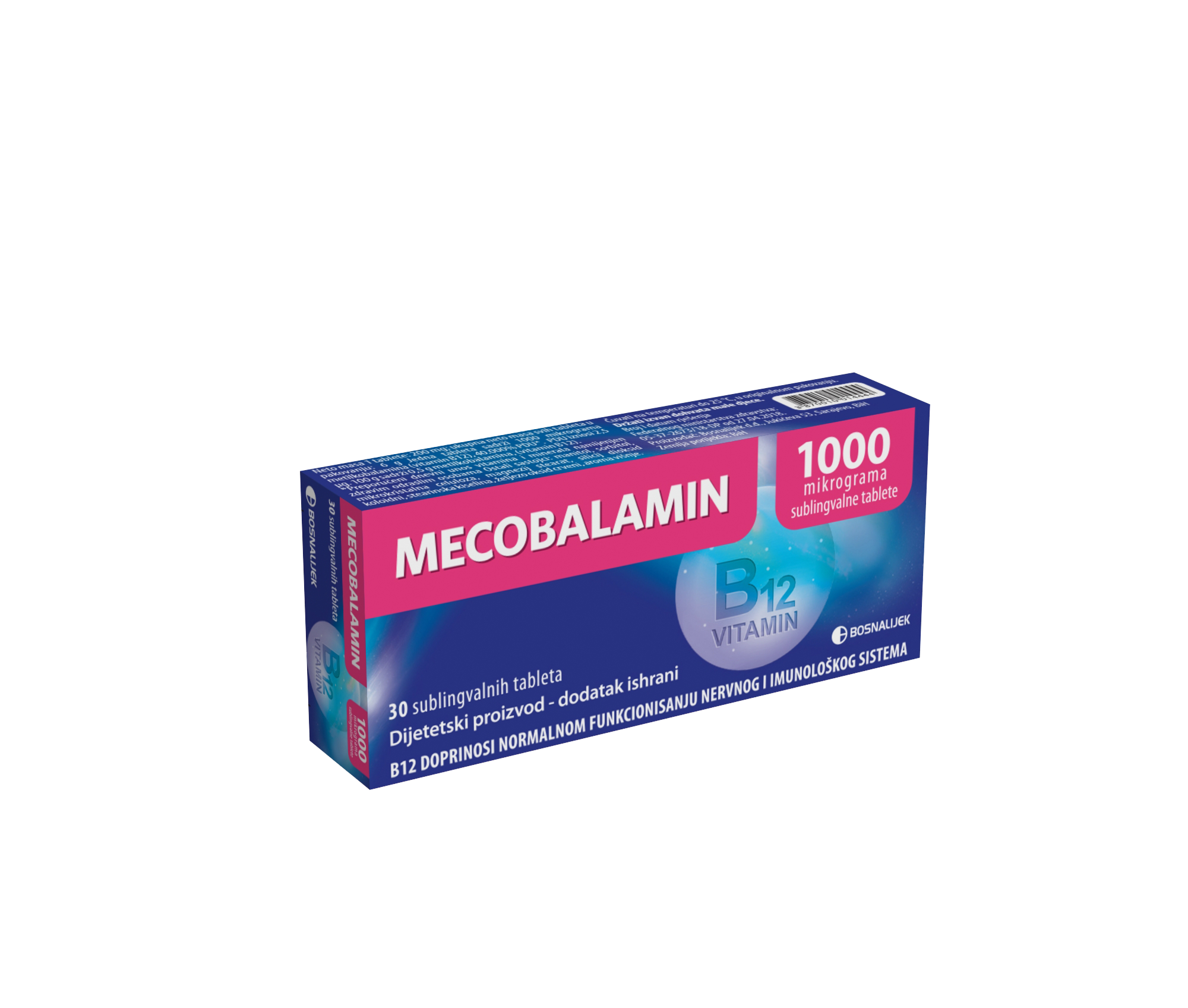MECOBALAMIN 1000 μg sublingvalne tablete a 30, Dodatak prehrani za zdrav nervni sistem i jačanje izdržljivosti - slika 1