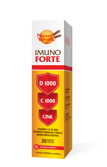 NATURAL WEALTH Imuno Forte D+C+cink šumeće tbl. a 20 - slika 1