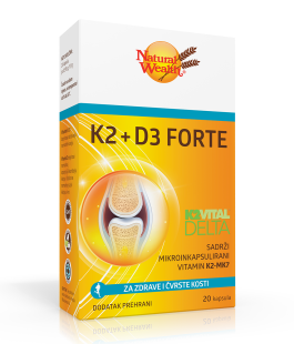 NATURAL WEALTH K2 + D3 FORTE 20 kapsula, Za zdrave i čvrste kosti - slika 1