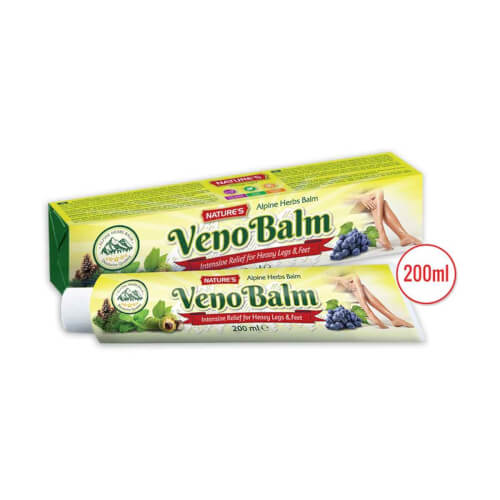 NATURES Veno Balm krema 200ml, Namijenjen za proširene vene, ispucale kapilare, kod bolnih, otečenih i teških nogu - slika 1
