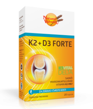 NATURAL WEALTH K2 + D3 FORTE 20 kapsula, Za zdrave i čvrste kosti
