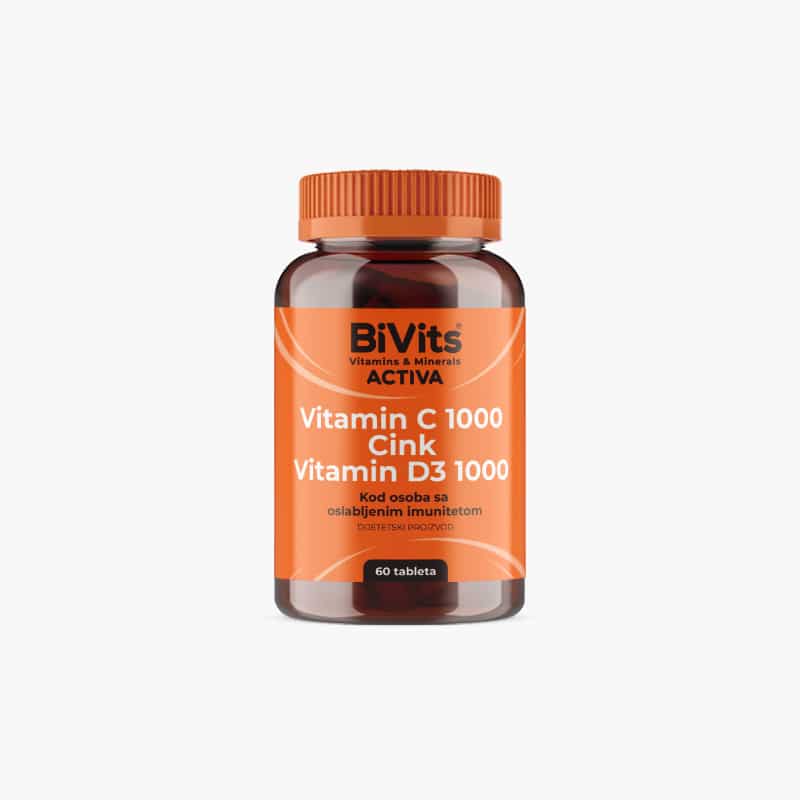 BIVITS Vitamin C 1000 i Cink i Vitamin D3 60 tableta - slika 1